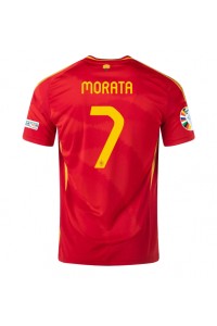 Fotbalové Dres Španělsko Alvaro Morata #7 Domácí Oblečení ME 2024 Krátký Rukáv